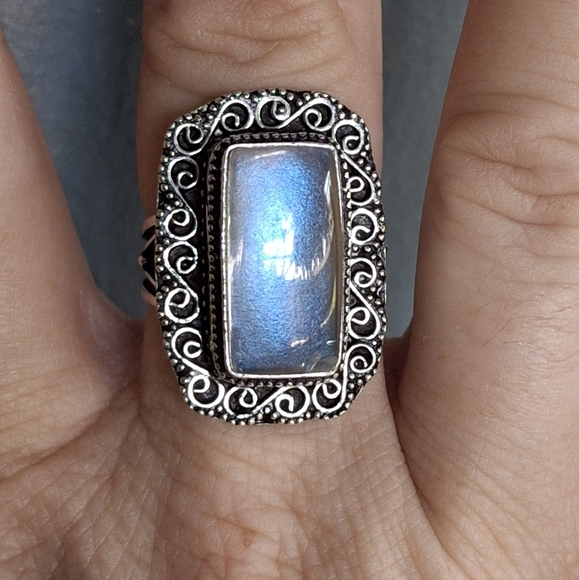 New Dichroic Glass 925 Silver Ring. - Picture 1 of 13
